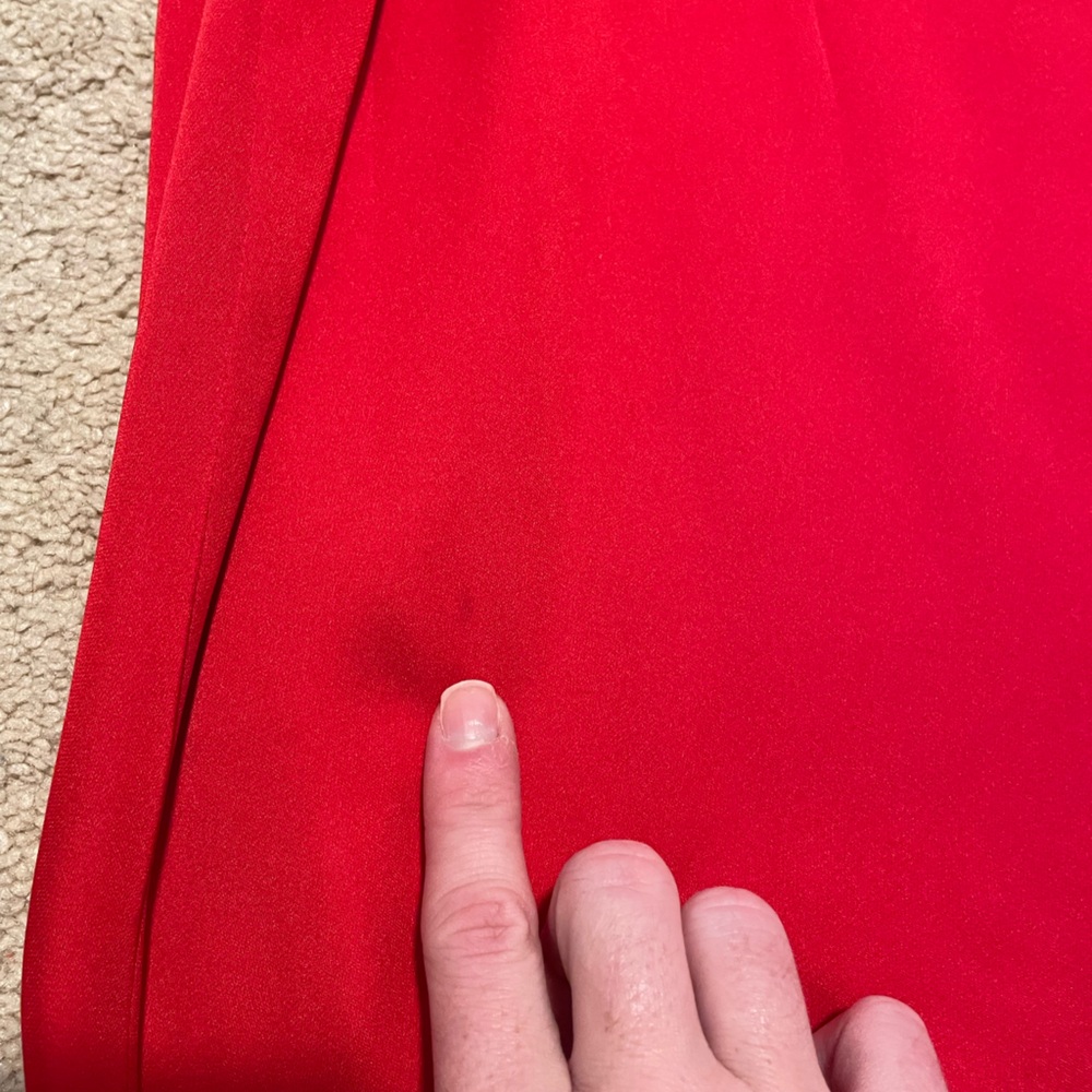 Reiss Red Rum Raffy Ruffle Dress Size 10 - Picture 8 of 10